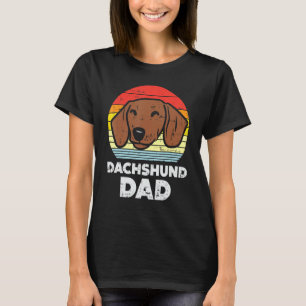 Teckel Papa Retro Weiner Worst Hond Dier Huisdier T-shirt