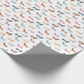 Teckel Patroon Kleurrijke Worst Honden Stijlvol Cadeaupapier (Hoek)