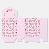 Teckel & pioenen Bloemen Roze Huwelijk Bedankdoosjes (Ongevouwen)