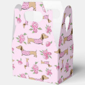 Teckel & pioenen Bloemen Roze Huwelijk Bedankdoosjes (Open)