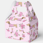 Teckel & pioenen Bloemen Roze Huwelijk Bedankdoosjes (Achterkant)