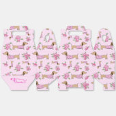 Teckel & pioenen Bloemen Roze Huwelijk Bedankdoosjes (Ongevouwen)