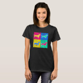 Teckel Pop Art Cool Dog Art T-shirt (Voorkant volledig)