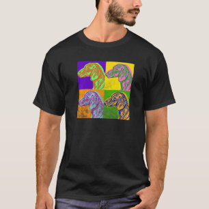 Teckel Pop Art Retro Weiner Dog Distressed Pet T-shirt