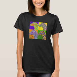Teckel Pop Art Retro Weiner Dog Distressed Pet T-shirt