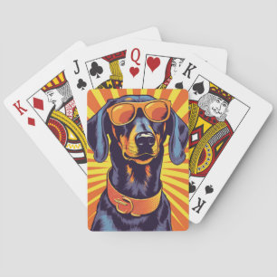 Teckel Pop Art Speels & Levendig Ontwerp voor Hond Pokerkaarten