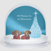 Teckel Puppies Kerst Sneeuwbol (Voorkant)