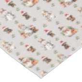 Teckel Puppies: Santa Hats, Holly en Snowmen Tafelkleed (Gekanteld)