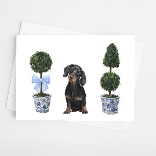 Teckel Puppy Dog Waterverf Kaart