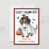 Teckel Puppy Hond Happy Halloween Notitiekaartje (Voorkant)