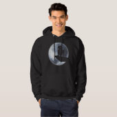Teckel puppy hond silhouet en maan hoodie (Voorkant volledig)