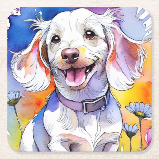 Teckel Puppy Hondenpapier Onderzetter (Voorkant)