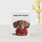 Teckel Puppy Vaderdag Kaart (Gele Bloem)