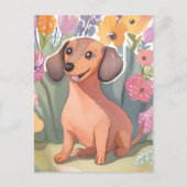 Teckel puppy | Waterverf hond huisdier Briefkaart (Voorkant)