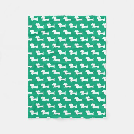 Teckel Puppy Wiener Hond Deken Groen (Voorkant)