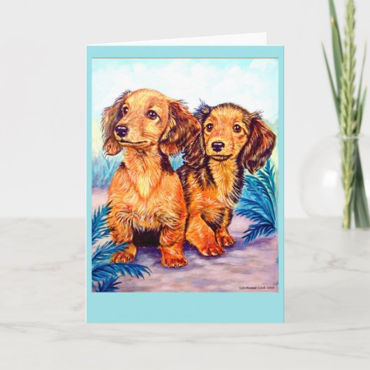 Teckel Pups Wenskaarten Kaart (Voorkant)