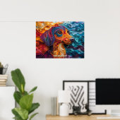 Teckel Quilling Art Dog Portret Poster (Thuiskantoor)