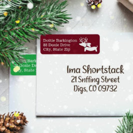 Teckel rendier aardse kerst Adresetiketten Etiket