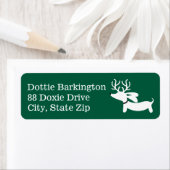 Teckel rendier aardse kerst Adresetiketten Etiket (Insitu)