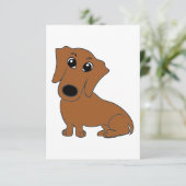 teckel rode cartoon bedankkaart (Staand voorkant)