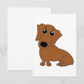 teckel rode cartoon bedankkaart (Voorkant / Achterkant)