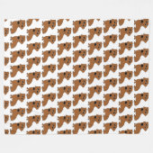 teckel rode cartoon fleece deken (Voorkant (Horizontaal))