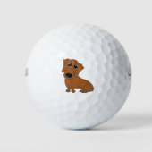 teckel rode cartoon golfballen (Voorkant)