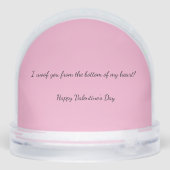 Teckel roze hart Valentijn Sneeuwbol (Achterkant)