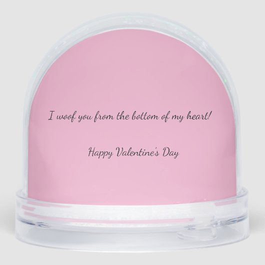 Teckel roze hart Valentijn Sneeuwbol (Achterkant)