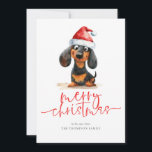 Teckel Santa Hat 2025 Kalender Vrolijk Kerstfeest Feestdagenkaart<br><div class="desc">Dachshund Santa Hat 2025 Kalender Vrolijk Kerstfeest. Digitaal beschikbaar en geprint. Feestelijke schattigheid voor uw vakantiewensen, met dit leuke ontwerp met een zoete wijnhond in zijn kerstmuts. Vrolijk kerstfeest is in een set modern script en gemakkelijk personaliseren uw begroeting en naam eronder. Een mooie kalender voor 2025 staat op de...</div>