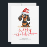Teckel Santa Hat 2025 Kalender Vrolijk Kerstfeest Feestdagenkaart<br><div class="desc">Dachshund Santa Hat 2025 Kalender Vrolijk Kerstfeest. Digitaal beschikbaar en geprint. Feestelijke schattigheid voor uw vakantiewensen, met dit leuke ontwerp met een zoete wijnhond in zijn kerstmuts. Vrolijk kerstfeest is in een set modern script en gemakkelijk personaliseren uw begroeting en naam eronder. Een mooie kalender voor 2025 staat op de...</div>