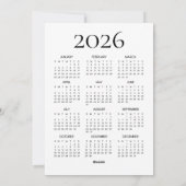 Teckel Santa Hat 2026 Kalender Vrolijk Kerstfeest Feestdagenkaart (Achterkant)