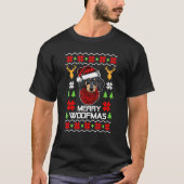 Teckel Santa Hat Lelijke Kersttrui Vakantie T-shirt (Voorkant)