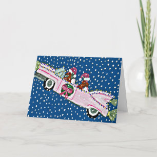 Teckel Santas Christmas Cadillac Kaart