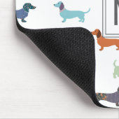 Teckel Sausage Dog Pattern Schattige Kleurrijk Muismat (Hoek)