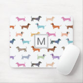 Teckel Sausage Dog Pattern Schattige Kleurrijk Muismat (Met muis)