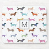 Teckel Sausage Dog Pattern Schattige Kleurrijk Muismat (Voorkant)