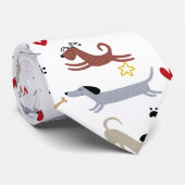 Teckel Sausage Dog Schattige Doxie Dad Gift Stropdas (Opgerold)