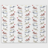 Teckel Sausage Dog Team Doxie Foto Cadeaupapier (Vlak)