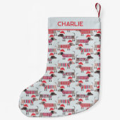 Teckel Sausage Dogs Kerst Petten gepersonaliseerd Kleine Kerstsok (Achterkant)