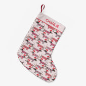 Teckel Sausage Dogs Kerst Petten gepersonaliseerd Kleine Kerstsok (Voorkant (Hangend))