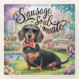 Teckel Sausage Soulmate Glazen Onderzetter