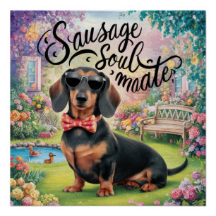 Teckel Sausage Soulmate Perfect Poster