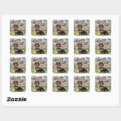 Teckel Sausage Soulmate Vierkante Sticker (Vel)