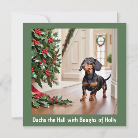 Teckel Schattige Doxie Afbeelding Funny Dog Christ Feestdagenkaart (Voorkant)