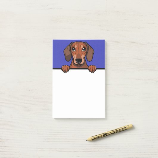 Teckel Schattige Grappig Wiener Hondenliefhebber G Post-it® Notes (Op bureau)