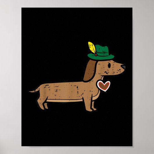 Teckel Schattigee worst Hond Duitse Kinder Mannen Poster (Voorkant)