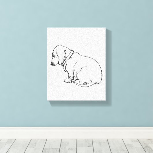 teckel schets op gestrekte canvas (Insitu (Houten vloer))