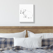 teckel schets op gestrekte canvas afdruk (Insitu (Slaapkamer))