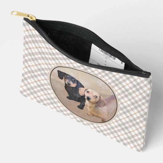 Teckel Schilderen Smooth Black & Tan Red Dog Art Etui (Open)